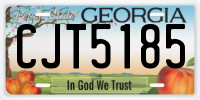 GA license plate CJT5185
