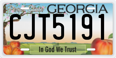 GA license plate CJT5191