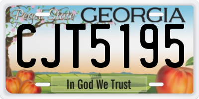GA license plate CJT5195