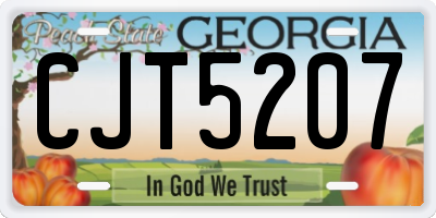 GA license plate CJT5207