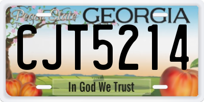 GA license plate CJT5214