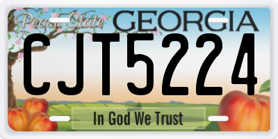 GA license plate CJT5224