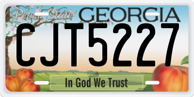 GA license plate CJT5227