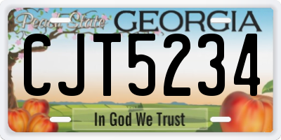 GA license plate CJT5234