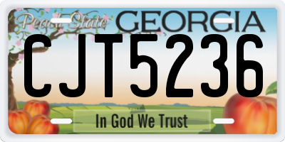 GA license plate CJT5236