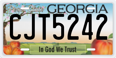 GA license plate CJT5242