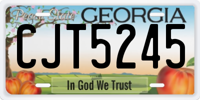 GA license plate CJT5245