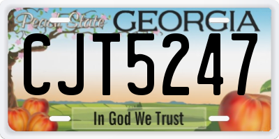 GA license plate CJT5247