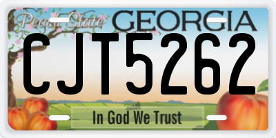 GA license plate CJT5262