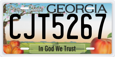GA license plate CJT5267