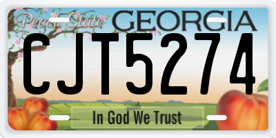 GA license plate CJT5274