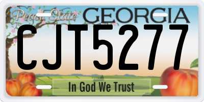 GA license plate CJT5277
