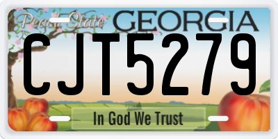 GA license plate CJT5279