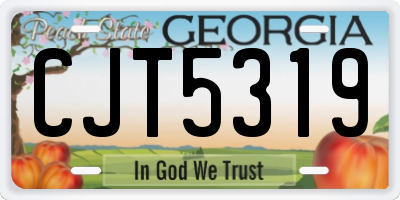GA license plate CJT5319