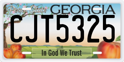 GA license plate CJT5325