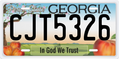 GA license plate CJT5326