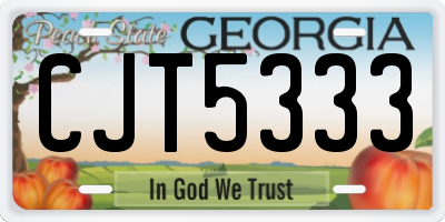 GA license plate CJT5333