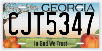 GA license plate CJT5347