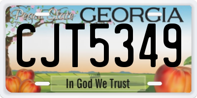 GA license plate CJT5349
