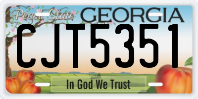 GA license plate CJT5351