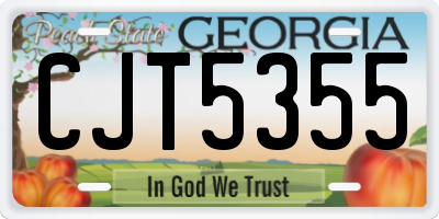 GA license plate CJT5355