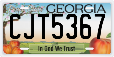 GA license plate CJT5367