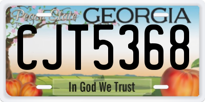 GA license plate CJT5368