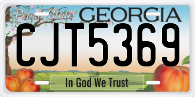 GA license plate CJT5369