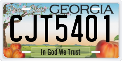 GA license plate CJT5401