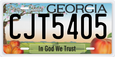GA license plate CJT5405