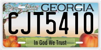 GA license plate CJT5410