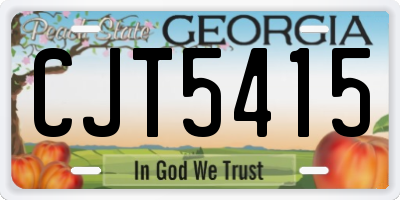 GA license plate CJT5415