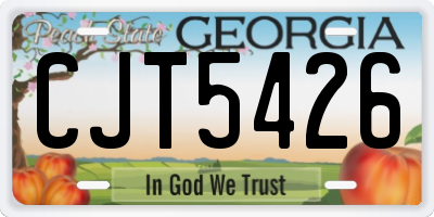 GA license plate CJT5426