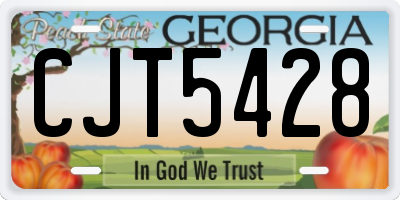 GA license plate CJT5428