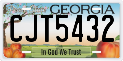 GA license plate CJT5432