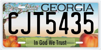 GA license plate CJT5435