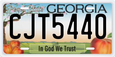 GA license plate CJT5440