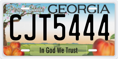 GA license plate CJT5444