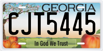 GA license plate CJT5445