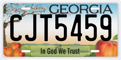 GA license plate CJT5459
