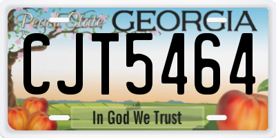 GA license plate CJT5464