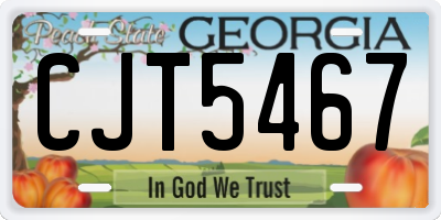 GA license plate CJT5467