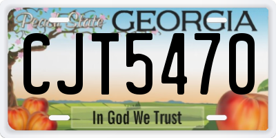 GA license plate CJT5470
