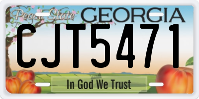 GA license plate CJT5471