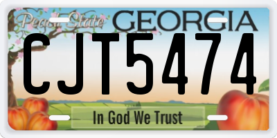 GA license plate CJT5474