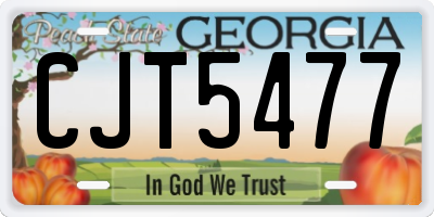 GA license plate CJT5477
