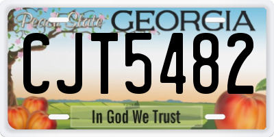 GA license plate CJT5482
