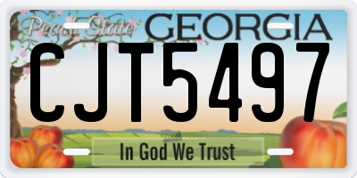 GA license plate CJT5497
