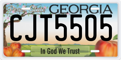 GA license plate CJT5505