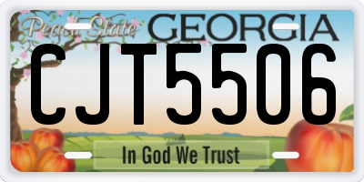 GA license plate CJT5506